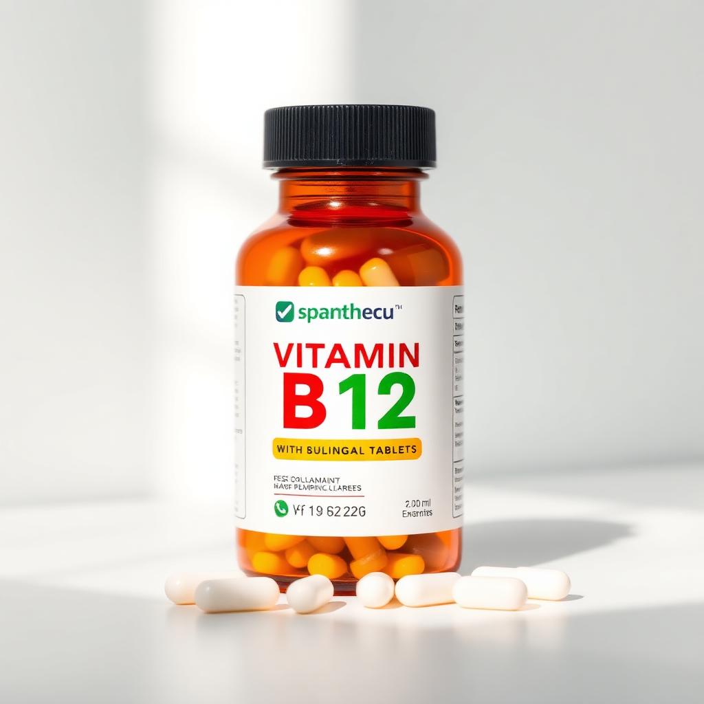 Suplemento de vitamina B12 metilcobalamina em comprimidos sublinguais